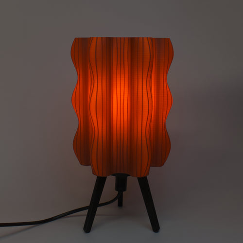 Ripple Lamp – 3D Printed Bedside Lamp with Warm LED Bulb